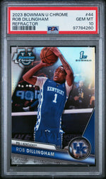 2023 Bowman University Chrome Refractor Rob Dillingham #44 PSA 10