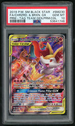 2019 Pokemon Sun and Moon Black Star Promo Tag Team Generations Premium Collection Braixen Gx/Charizard #SM230 PSA 10