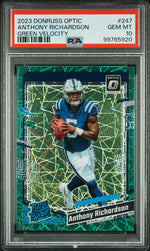 2023 Donruss Optic #247 Anthony Richardson Rated Rookie Green Velocity PSA 10