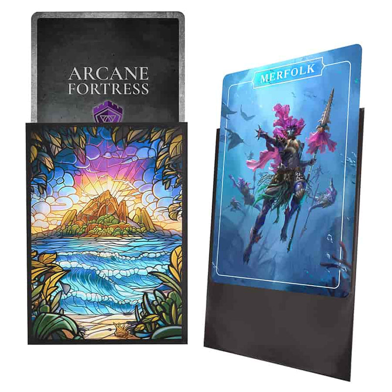 Arcane Fortress Stained Glass Matte Sleeves (100 Count) - Hidden Island