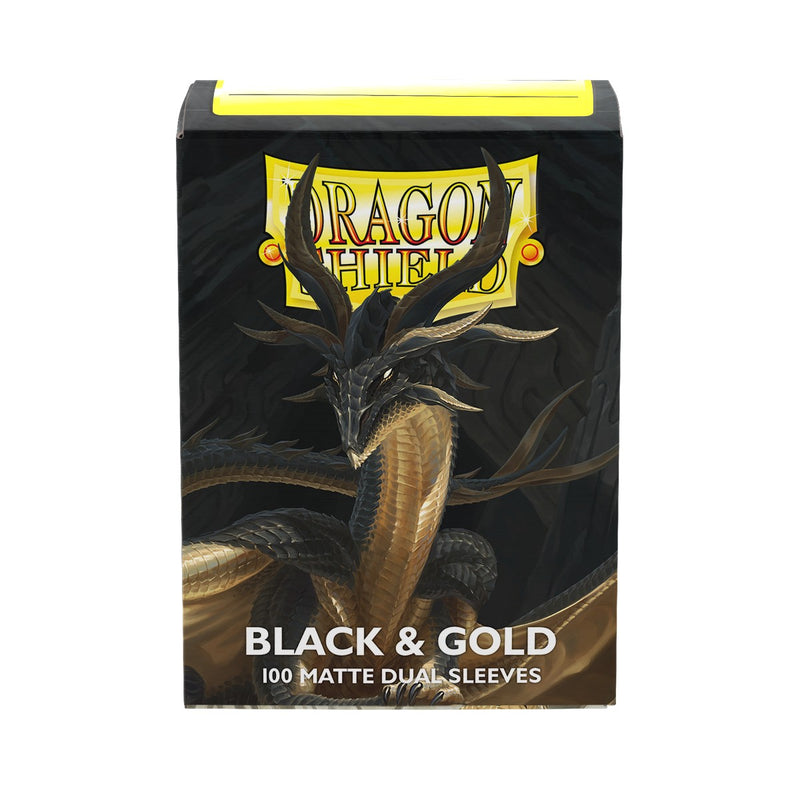 Dragon Shield Standard Matte Dual Sleeves Black & Gold 100ct