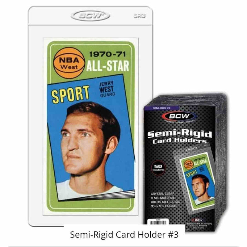 BCW Semi-Rigid Card Holder #3 - Tall Cards Display (4 Packs, 50 Count Each)