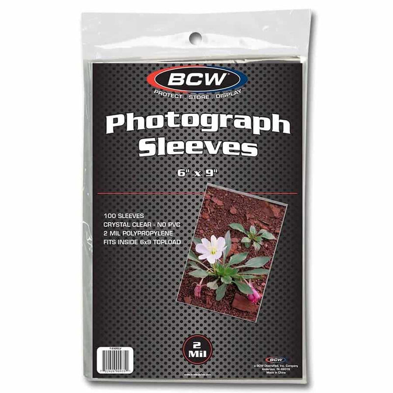 BCW 6x9 Photo Sleeves (100 Count) - Acid-Free Polypropylene