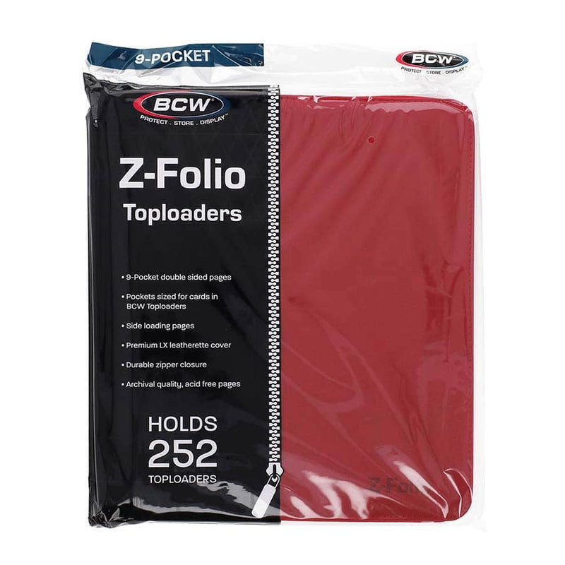 BCW Z-Folio 9-Pocket LX Album for Toploaders - Red