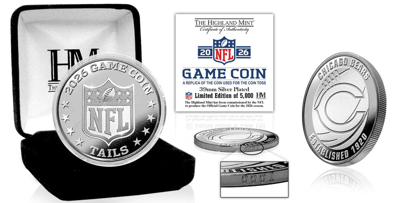 Highland Mint Chicago Bears 2026 Silver Plated Game Flip Coin - Limited Edition /5,000