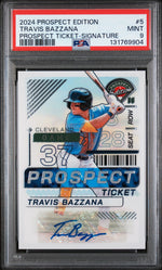 2024 Panini Prospect Edition Prospect Ticket Signature Travis Bazzana #5 PSA 9