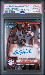 2024 Bowman University Chrome Bowman Chrome Prospect Autographs Cade Klubnik #PACKL PSA 10