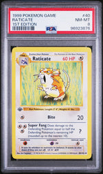 1999 Pokemon Base Set 1st Edition Raticate #40 PSA 8
