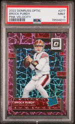 2022 Donruss Optic Pink Velocity Brock Purdy #277 /79 PSA 9