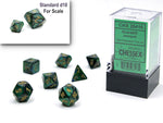 Chessex Scarab Mini Polyhedral 7 Die Set Jade/Gold