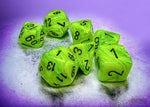 Chessex Mega-Hedral Vortex Bright Green/Black 7-Die Set