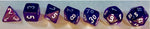 Translucent Polyhedral Purple/white 7-Die Set
