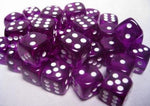 Chessex: Translucent Purple/White D6 Dice