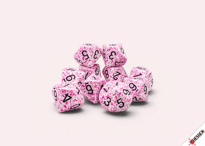 Chessex Speckled Pink Set of 10 D10s