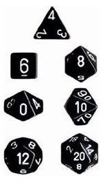 Chessex: Opaque Black 7-Die Set