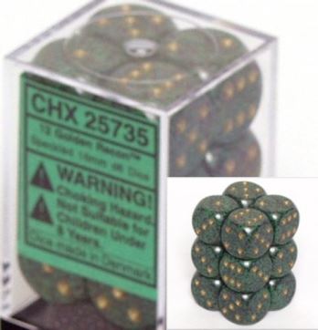 Chessex Speckled Golden Recon 16mm d6 Dice Block