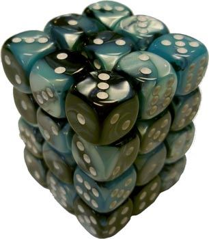 Chessex Gemini Black-Shell/White 12mm D6 Dice Block