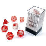 Chessex Nebula Red Silver Luminary 7 Die Set