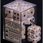 Chessex: Marble-Ivory/Black 16Mm D6 Dice Block