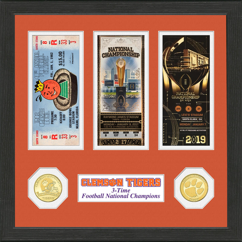 Highland Mint Clemson Tigers 2018 Football 3-Time National Champions Ticket Collection