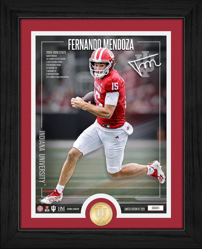 Highland Mint Fernando Mendoza Indiana Hoosiers 2025-26 Season Bronze Coin Photo Mint - Limited Edition /2,026