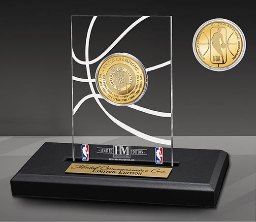 Highland Mint Boston Celtics 18-Time NBA Champions Gold Coin Acrylic Display - Limited Edition /5,000