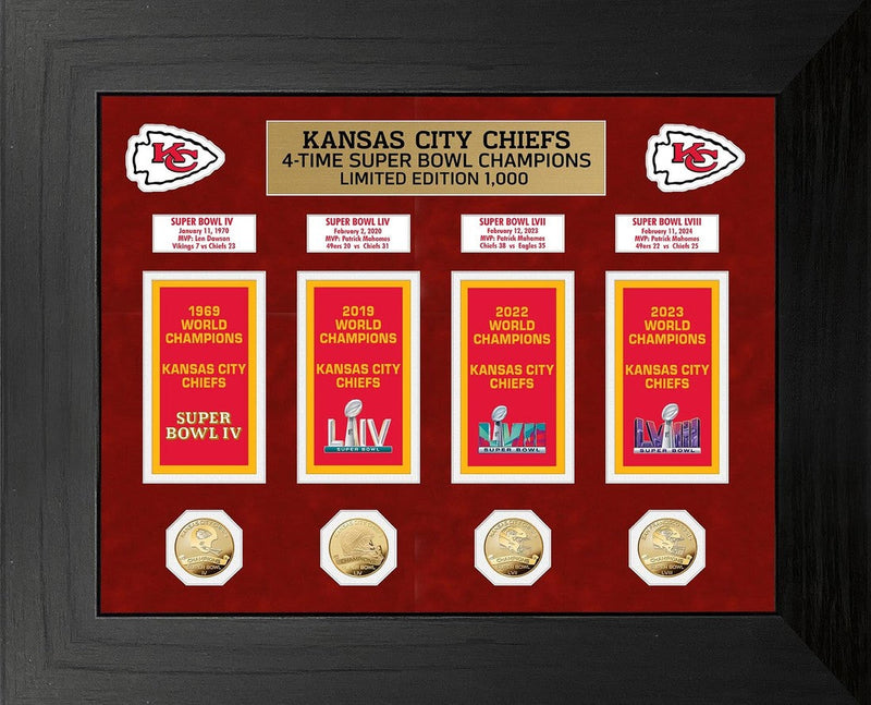 Highland Mint Kansas City Chiefs Deluxe Banner Collection Gold Coin Photo Mint