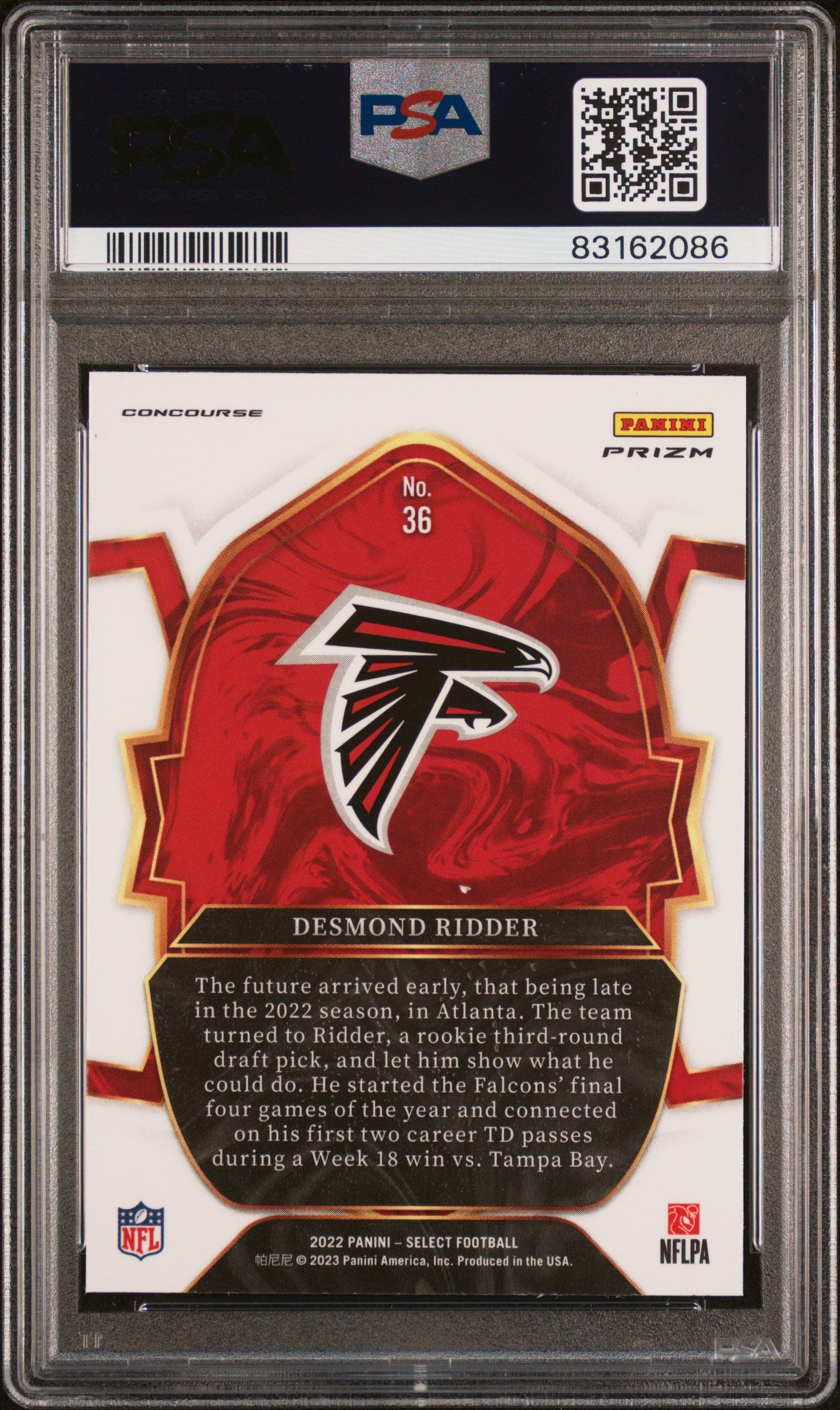 2022 Panini Select Silver Desmond Ridder #36 RC Prizm PSA 10
