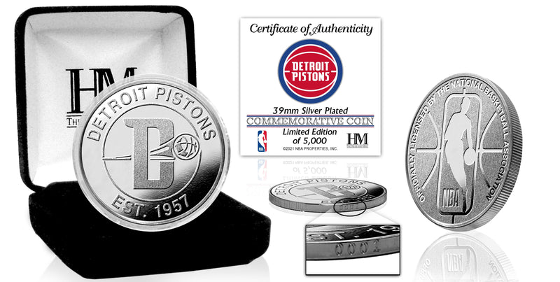 Highland Mint Detroit Pistons Silver Coin - Limited Edition /5,000