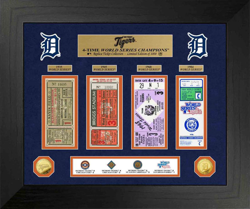 Highland Mint Detroit Tigers World Series Deluxe Gold Coin & Ticket Collection - Limited Edition /1000