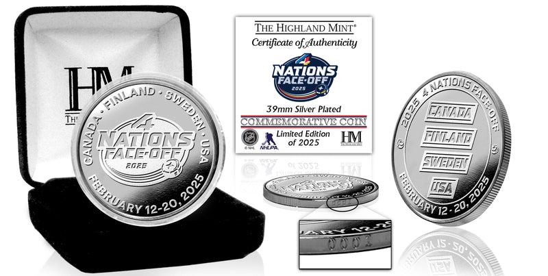 Highland Mint 4 Nations Face-Off Silver Plated Coin - Limited Edition /2,025