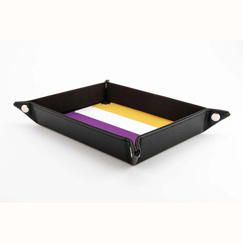 Fanroll Pride Fold Up Velvet Dice Tray - Nonbinary