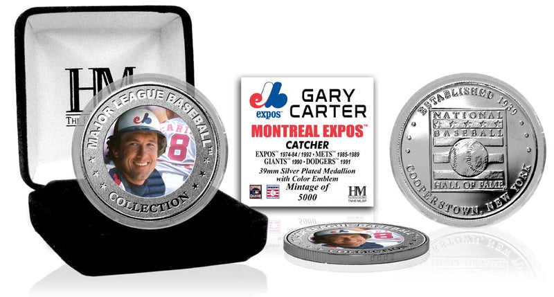 Highland Mint Gary Carter Baseball Hall of Fame Silver Color Coin - Limited Edition /5000