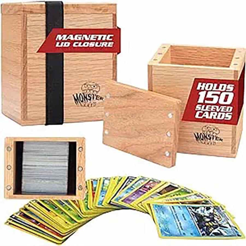 Monster Wooden Single Deck Box - Red Oak (150 Cards)
