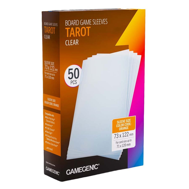 Gamegenic Board Game Sleeves - Tarot-Size Clear (50 Count)