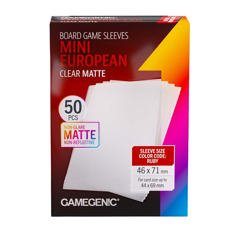 Gamegenic Board Game Sleeves - Mini European Clear Matte (50 Count)