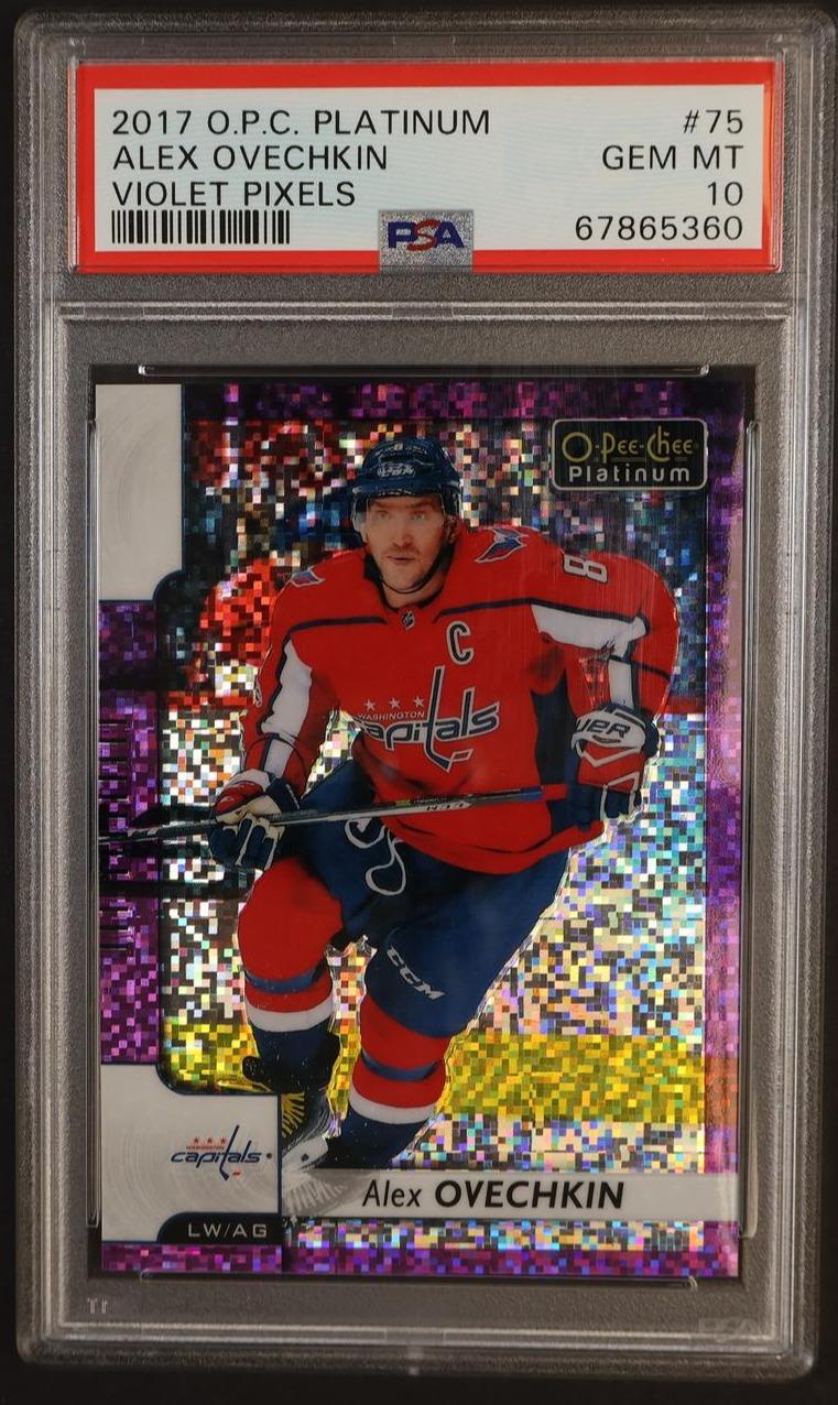 2017 O-Pee-Chee Platinum Violet Pixels Alex Ovechkin #75 PSA 10