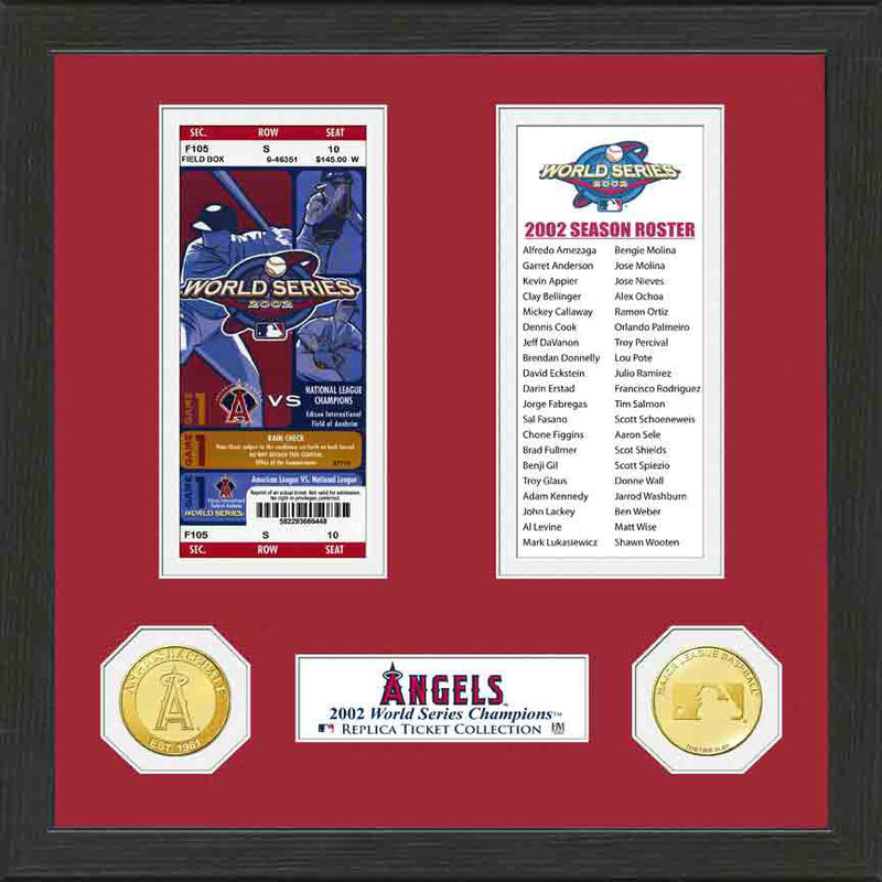 Highland Mint Los Angeles Angels World Series Ticket Collection - 12x12 Framed with Bronze Coins