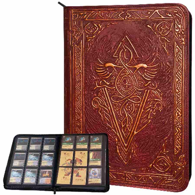 Lynx Accessories TCG Faux-Leather 9-Pocket Trading Card Binder - Red