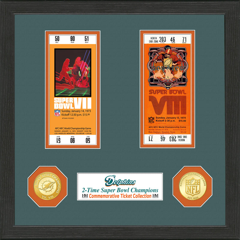 Highland Mint Miami Dolphins Super Bowl Championship Ticket Collection