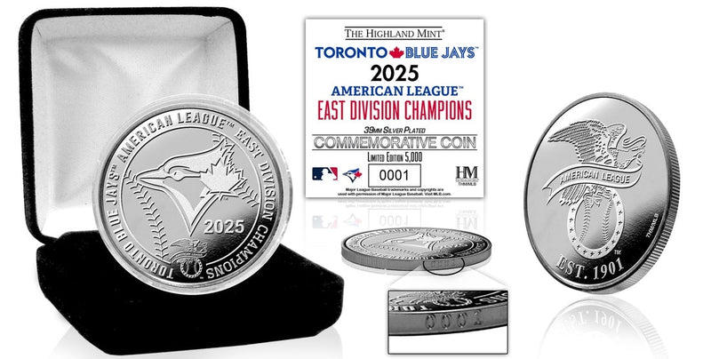Highland Mint Toronto Blue Jays 2025 A.L. East Division Champions Silver Coin - Limited Edition /5,000