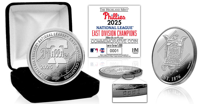 Highland Mint Philadelphia Phillies 2025 N.L. East Division Champions Silver Coin - Limited Edition /5,000