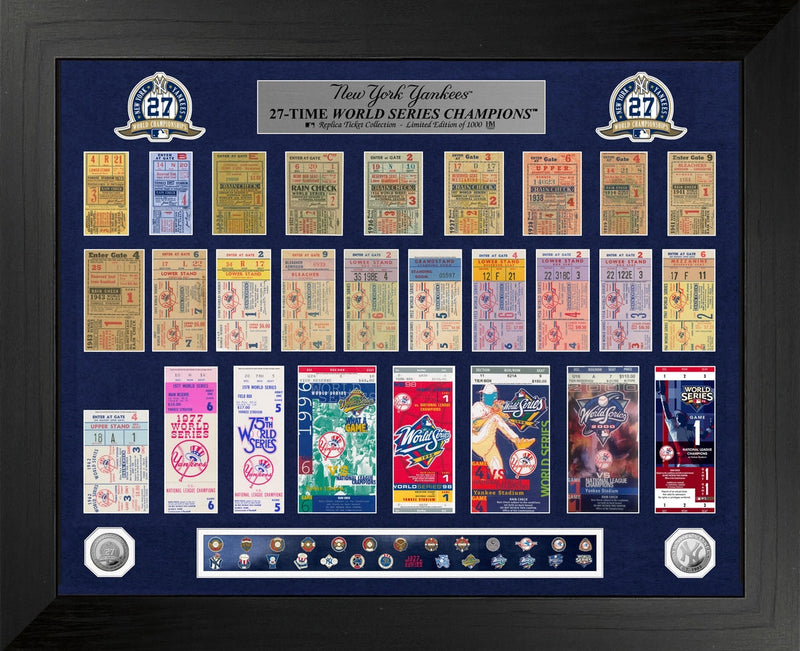 Highland Mint New York Yankees 27 World Series Championships Silver Coin & Ticket Collection - Limited Edition /1,000