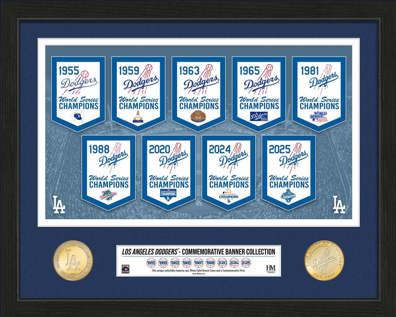 Highland Mint Los Angeles Dodgers World Series Champions Banner Bronze Coin Photo Mint