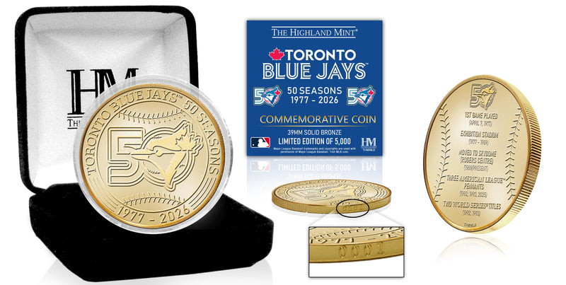 Highland Mint Toronto Blue Jays 50th Season Bronze Coin - Limited Edition /5,000