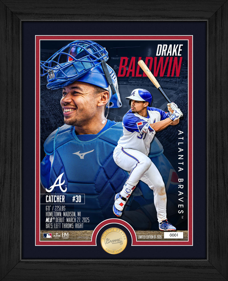 Highland Mint Drake Baldwin Atlanta Braves Bronze Coin Photo Mint - Limited Edition /2,026
