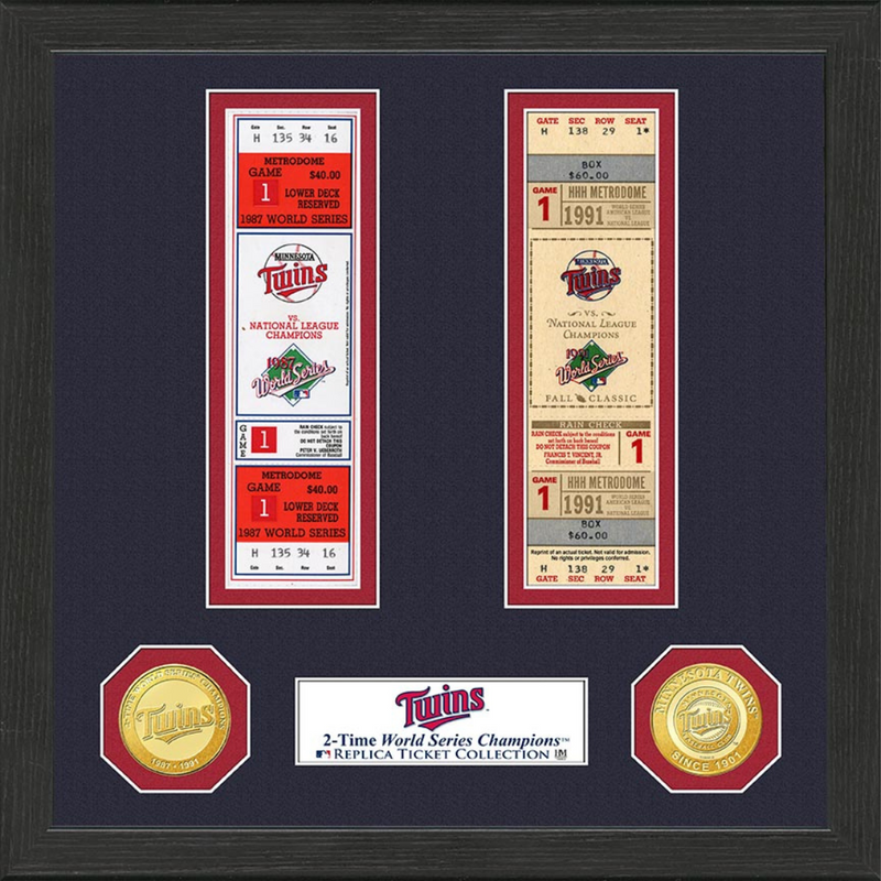 Highland Mint Minnesota Twins World Series Ticket Collection with Bronze Coins