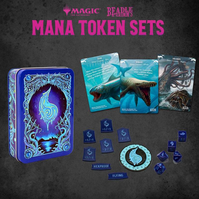Beadle & Grimm's Magic: The Gathering Blue Mana Token Set with Dice & Counters