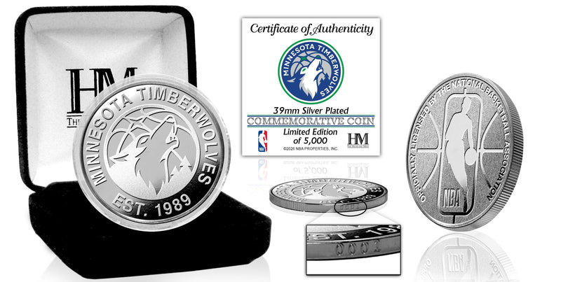 Highland Mint Minnesota Timberwolves Silver Mint Coin - Limited Edition /5,000