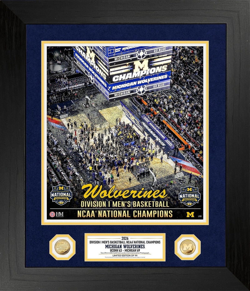Highland Mint Michigan Wolverines 2026 NCAA Men's Basketball National Champions Photo Mint - Special Edition